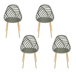 Lot de 4 chaises ajourées Vert