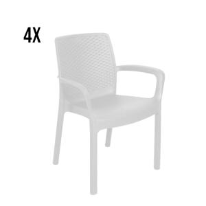 Lot de 4 chaises d'extérieur blanc 54x61 cm