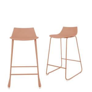 Lot de 4 chaises de bar en plastique et métal H66cm - Terra…