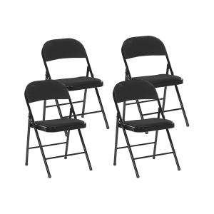 Lot de 4 chaises de conférence en métal noir 45x77cm