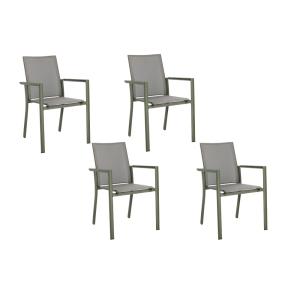 Lot de 4 chaises de jardin colorées en aluminium vert