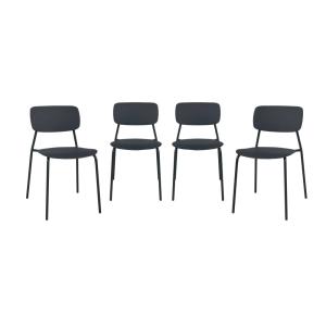 Lot de 4 chaises de jardin empilables acier et plastique an…