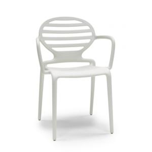 Lot de 4 chaises de jardin en plastique blanc