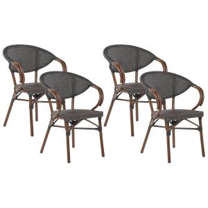 Lot de 4 chaises de jardin métal gris