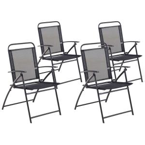 Lot de 4 chaises de jardin noires