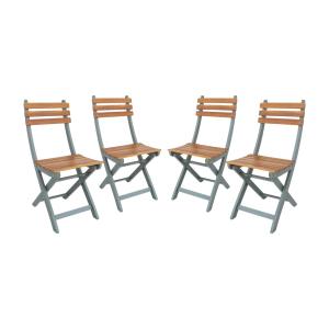 Lot de 4 chaises de jardin pliables acacia kaki