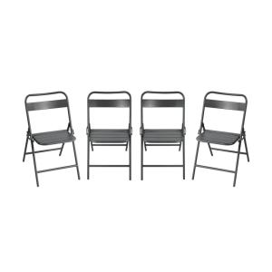 Lot de 4 chaises de jardin pliante acier anthracite