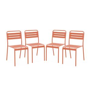 Lot de 4 chaises de jardin, tomette