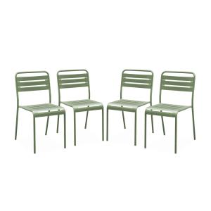 Lot de 4 chaises de jardin, vert