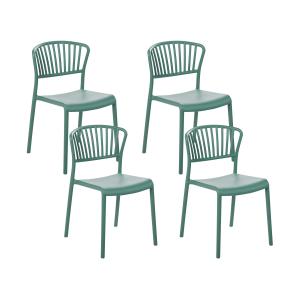 Lot de 4 chaises de jardin vertes