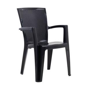 Lot de 4 chaises empilables avec accoudoirs en polypropylèn…