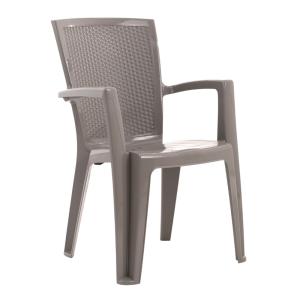 Lot de 4 chaises empilables avec accoudoirs en polypropylèn…