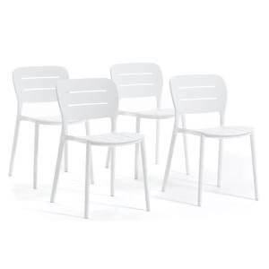 Lot de 4 chaises empilables en polypropylène blanches
