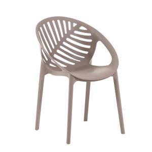 Lot de 4 chaises empilables en polypropylène renforcé taupe…