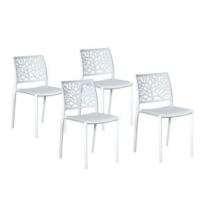 Lot de 4 chaises empilables pour intérieur et extérieur bla…