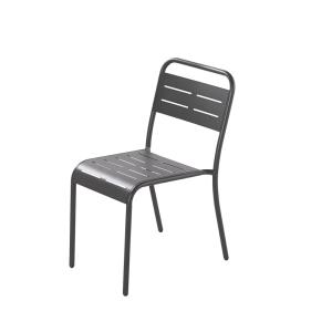 Lot de 4 chaises en acier gris foncé