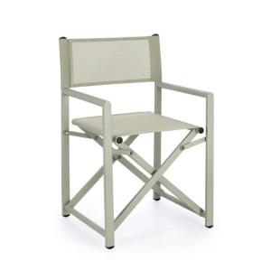 Lot de 4 chaises en aluminium et textilène vert clair