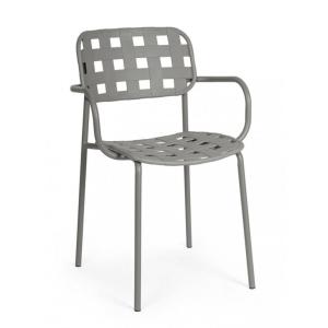 Lot de 4 chaises en polypropylène gris et structure en acie…