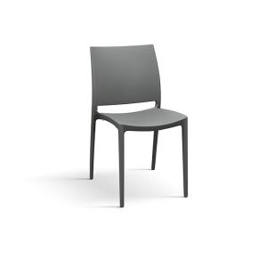 Lot de 4 chaises en polypropylène grises