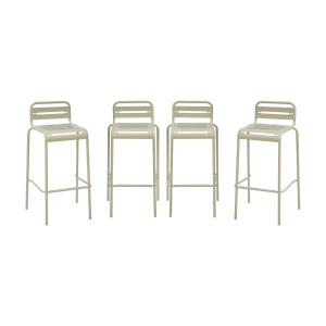 Lot de 4 chaises hautes de jardin, beige