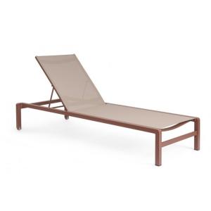 Lot de 4 chaises longues en aluminium rouille et textilène…