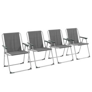 Lot de 4 chaises pliantes de jardin camping avec accoudoirs…