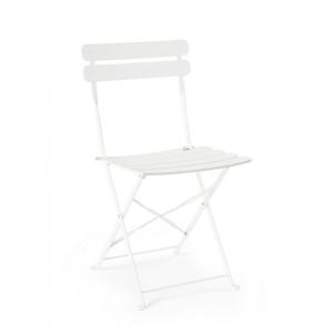 Lot de 4 chaises pliantes en acier blanc
