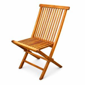 Lot de 4 chaises pliantes jardin teck massif huilé