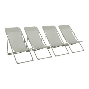 Lot de 4 chaises pliantes kaki textilene