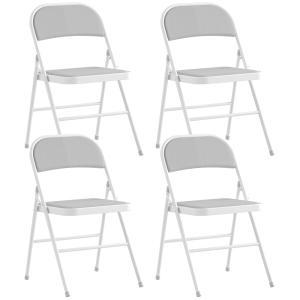 Lot de 4 chaises pliantes portables en velours côtelé et ac…