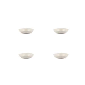 Lot de 4 Coquetier blanc en grès 10,5xh2cm