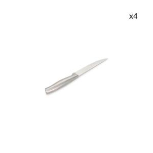 Lot de 4 Couteau à steak argent en métal 24,5cm