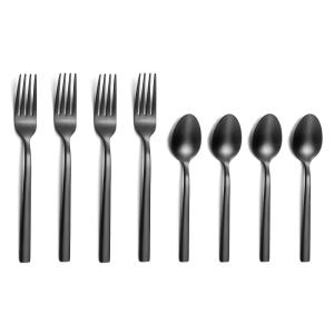 Lot de 4 cuillères moka et 4 fourchettes à gâteau