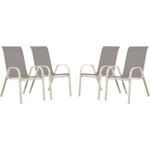 Lot de 4 fauteuils de jardin en métal gris clair 53 x 75 x…
