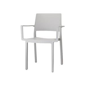 Lot de 4 fauteuils design en plastique gris clair