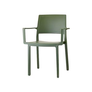 Lot de 4 fauteuils design en plastique vert