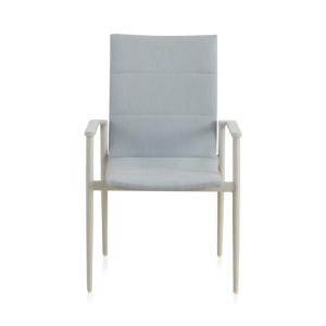 Lot de 4 fauteuils en aluminium blanc avec toile rembourrée…