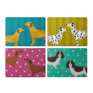 Lot De 4 Grandes Sets De Table Imprimés Chien