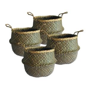 Lot de 4 paniers de rangement en jonc de mer naturel 40 x 4…