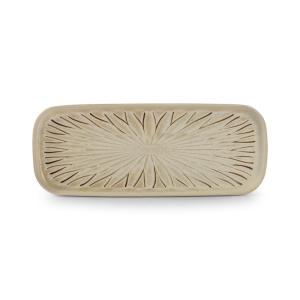 Lot de 4 plat de service blanc en porcelaine 34x13cm