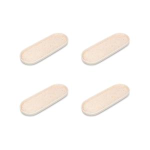 Lot de 4 plats de service beige en porcelaine 28,5x10cm