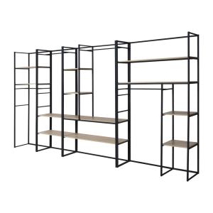 Lot de 4 portants vêtements en bois et métal noir 380x200cm…