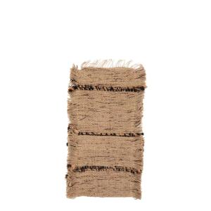 Lot de 4 porte-couverts en coton beige foncé 13x25 cm