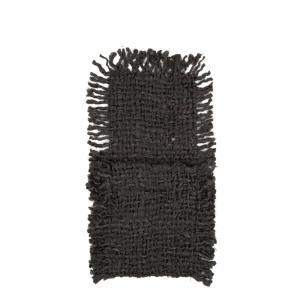 Lot de 4 porte-couverts en coton bleu nuit 13x25 cm