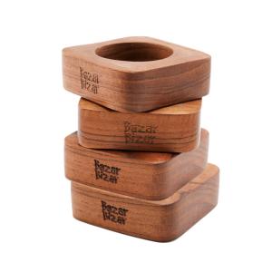 Lot de 4 ronds de serviette en teck