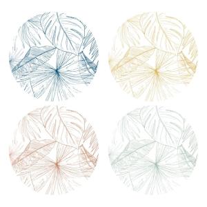 Lot de 4 - Set de table en vinyle blanc motif végétal 39x39…