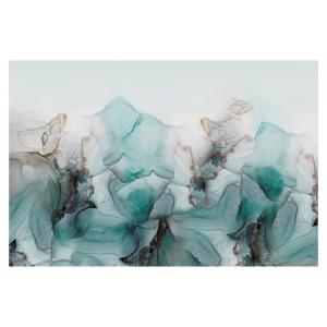 Lot de 4 - Set de table en vinyle vert motif floral 30x50 cm