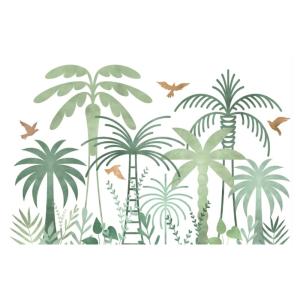 Lot de 4 - Set de table en vinyle vert motif jungle 30x45 cm