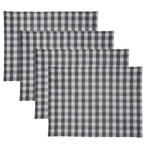 Lot de 4 sets de table en coton gris 35x48cm