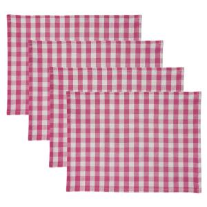 Lot de 4 sets de table en coton rose pivoine 35x48cm